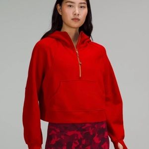 NWT lululemon Lunar New Year 1/2 zip scuba in dark red XS/S